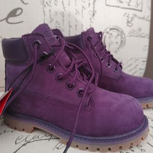 Timberland Purple Boots Girls Size 9.5